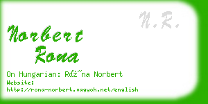 norbert rona business card